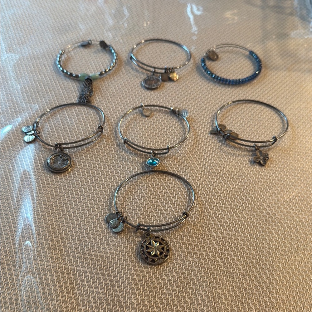 ALEX AND ANI 7 Silver Charm Bracelet Set